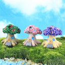 Micro Landscape Flower Pot Decoration Fleshy Cartoon Construction Toy Big Tree House Resin Decoration(Green)