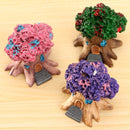 Micro Landscape Flower Pot Decoration Fleshy Cartoon Construction Toy Big Tree House Resin Decoration(Green)