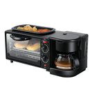 3 in 1 Electric Breakfast Machine Multifunction Coffee Maker + Frying Pan + Mini Oven Household Bread Pizza Oven(Black)