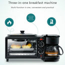 3 in 1 Electric Breakfast Machine Multifunction Coffee Maker + Frying Pan + Mini Oven Household Bread Pizza Oven(Black)