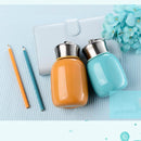 Mini Cute Coffee Vacuum Flasks Thermos Stainless Steel Cup Travel Drink Water Bottle Thermoses Mugs 280ML(Orange)