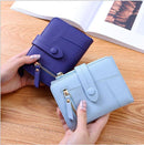 Women Two-folding Wallet Multi-function Clutch Bag Small Wallet(Sky Blue)
