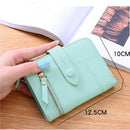 Women Two-folding Wallet Multi-function Clutch Bag Small Wallet(Sky Blue)