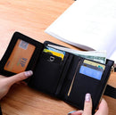 Women Two-folding Wallet Multi-function Clutch Bag Small Wallet(Sky Blue)
