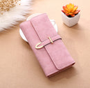 Women Purse Thread Plaid Leather Fashion Design With Polyester Phone Bag Long Slim Ladies Wallet(Blue)