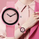 Simple Style Round Dial Matte Leather Strap Quartz Watch for Men / Women(Blue)