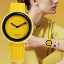 Simple Style Round Dial Matte Leather Strap Quartz Watch for Men / Women(Purple)