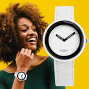 Simple Style Round Dial Matte Leather Strap Quartz Watch for Men / Women(Red)