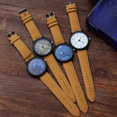 Waterproof Retro PU Leather Strap Quartz Watch(Coffee Band Wooden Dial)
