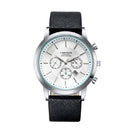 CHRONOS CH0401 Three-eye Six-needle Leather Belt Sports Watch for Men(Black and White)