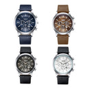 CHRONOS CH0401 Three-eye Six-needle Leather Belt Sports Watch for Men(Coffee)