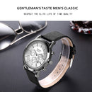 CHRONOS CH0401 Three-eye Six-needle Leather Belt Sports Watch for Men(Coffee)