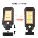 60 LED Solar Lamp Body Induction Wall Lamp LED Outdoor Waterproof Lighting Street Lamp(Orange Edge)
