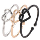 Girl Fashion Cute Simple Heart Hollow Open Adjustable Rings(Gold)