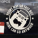 10 PCS YOURS MAY GO FAST MINE CAN GO ANYWHERE Vinyl Decal Car Stickers, Size: 15x15cm(Silver)