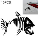 10 PCS YOJA Mad Fish Funny Decal Car Window Decoration Vinyl Stickers Motorcycle Accessories, Size: 11x7cm (Black)