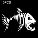 10 PCS YOJA Mad Fish Funny Decal Car Window Decoration Vinyl Stickers Motorcycle Accessories, Size: 11x7cm (Silver)