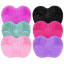Silicone Brush Cleaner Mat Washing Tools for Cosmetic Make up Eyebrow Brushes Cleaning Pad Scrubber Board Makeup Clean Tool(Rose red)
