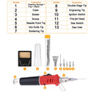HS-1115K 10-in-1 Multifunctional Gas Soldering Iron Tool Set(Red Handle)