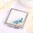 Hand-studded Mini Portable Folding Makeup Mirror Gem Dragonfly(Blue Gragonfly)