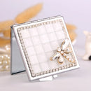 Hand-studded Mini Portable Folding Makeup Mirror Gem Dragonfly(Blue Gragonfly)