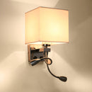 Creative Minimalist Living Room Bedroom Bedside Lamp Hotel Reading Lamp, Lampshade Color:Double Tube linen