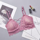 Lace Comfortable Breathable Ladies Bra, Cup Size:One Size(Bean Paste)