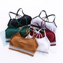 Seamless Halter Sling Sports Bra, Cup Size:One Size(WHITE)