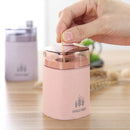 Wheat Straw Hand Press Toothpick Box Toothpicks Storage Box(Pink)