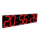 Multifunctional LED Wall Clock Creative Digital Clock US Plug, Style:Sealed Box Remote Control(Red Font)