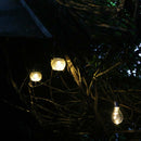 Outdoor Solar Hanging Light LED Hemp Glass Chandelier Solar Garden Light