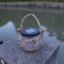 Outdoor Solar Hanging Light LED Hemp Glass Chandelier Solar Garden Light