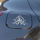 5 PCS NSWE Fashion Mountains Compass Rose Decal Nautical Compass Navigate Car Sticker, Size: 13.7x9.4cm(Silver)