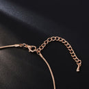 Woman Simple Trendy Zircon Wheat Necklace Earrings Bridal Jewelry Set(Rose Gold)