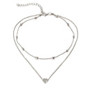 Jewelry Vintage Simple Copper Heart Multi - Layer Clavicle Necklace Wholesale Necklace(gold)