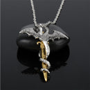 Luminous Jewelry Dragon Sword Pendant Necklace Dark Anime Necklace