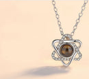 100 Language I Love You Projective Girl Two Heart Pendant Necklace Jewelry