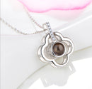 100 Language I Love You Projective Girl Two Heart Pendant Necklace Jewelry