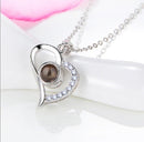 100 Language I Love You Projective Girl Two Heart Pendant Necklace Jewelry