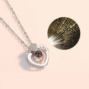 100 Language I Love You Projective Girl Two Heart Pendant Necklace Jewelry