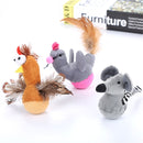 3 PCS Pet Cat Dog Toy Plush Tumbler False Animals Interactive Teaser Toy(Bird)