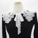 Hollow Water-soluble Fake Collar Shawl Dress Decorative Collar(White)