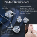 Fashion Cubic Zirconia Knot Earrings Necklace Ring Set for Women, Ring Size:6(Multi-color)