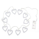1.2m 10 LEDs Wooden Heart Christmas Party Outdoor Indoor Heart Decoration String Light