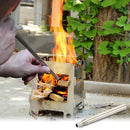2 PCS Outdoor Camping Fire Tool Stainless Steel Blower Picnic Barbeque Barbecue Tool Retractable Blow Torch, Specification:6 Sections