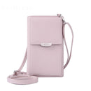 Summer Women Phone Shoulder Bag PU Leather Money Wallet Mini Chain Mobile Crossbody Bag(Gray)