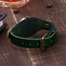 Leather Retro Bronze Small Dial Quartz Watch for Women(white)