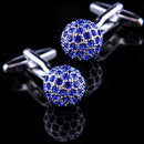 Blue Crystal Ball shirt cufflinks for mens(Blue)