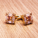 SAVOYSHI Luxury gold gemstone cufflinks men and women French cufflinks(Gold)