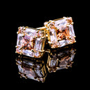 SAVOYSHI Luxury gold gemstone cufflinks men and women French cufflinks(Gold)
